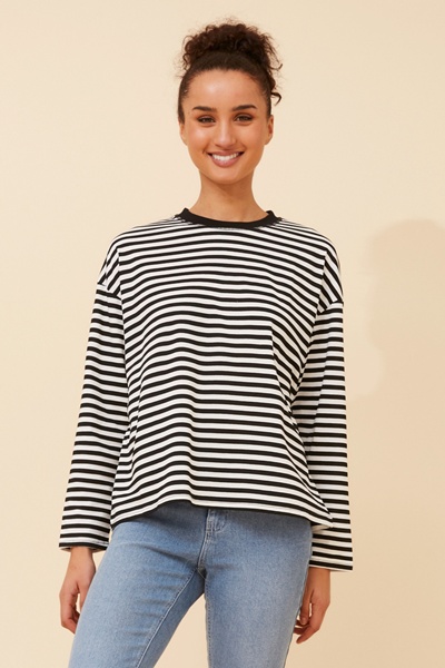 MORGANA STRIPE PRINT TOP