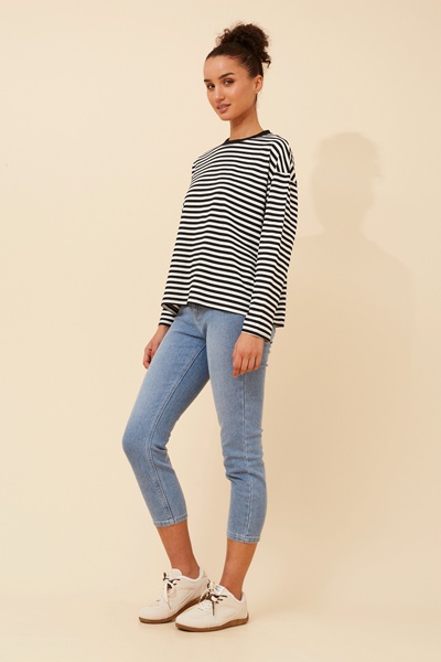 MORGANA STRIPE PRINT TOP