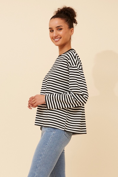 MORGANA STRIPE PRINT TOP