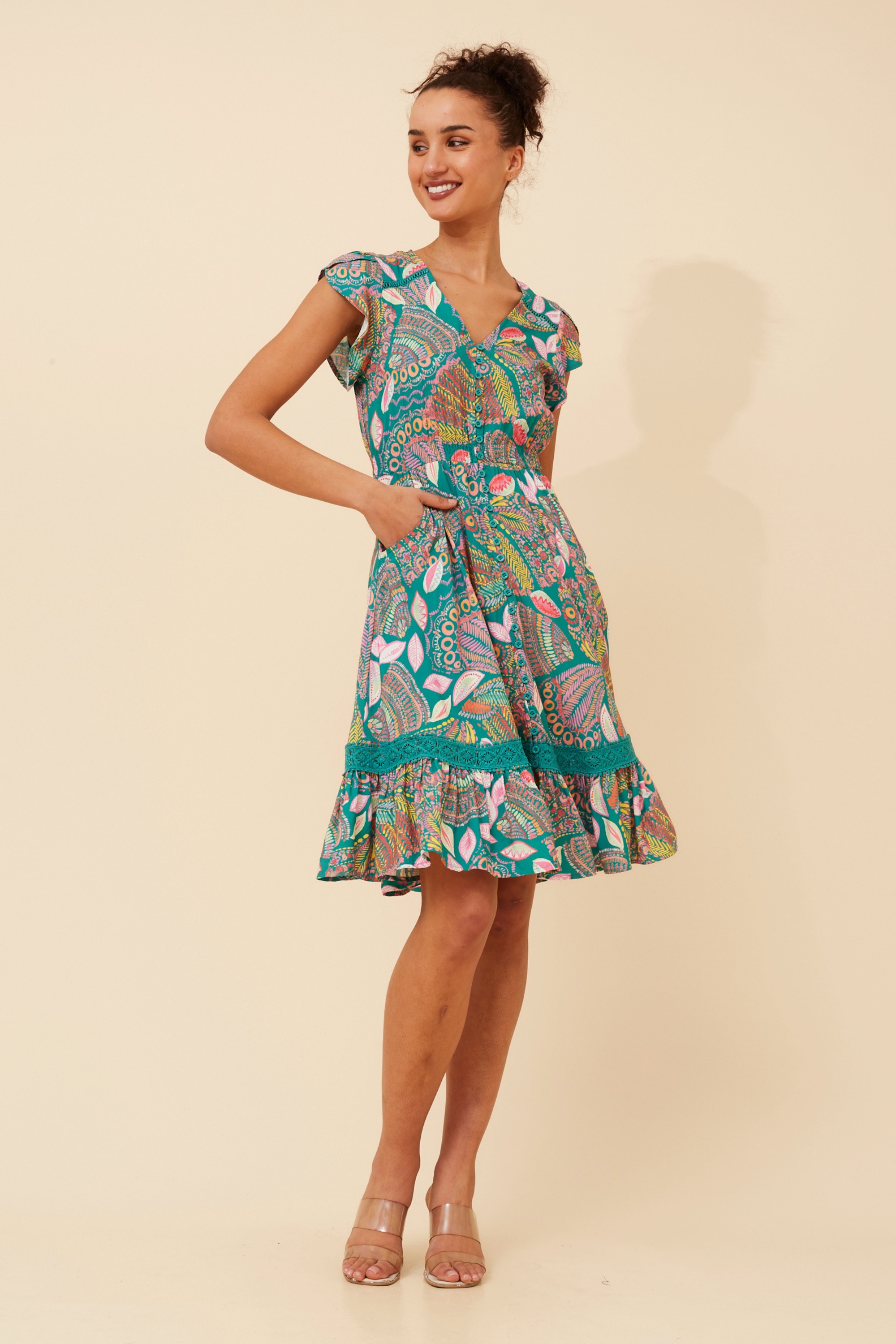MOROCCO ABSTRACT PRINT DRESS