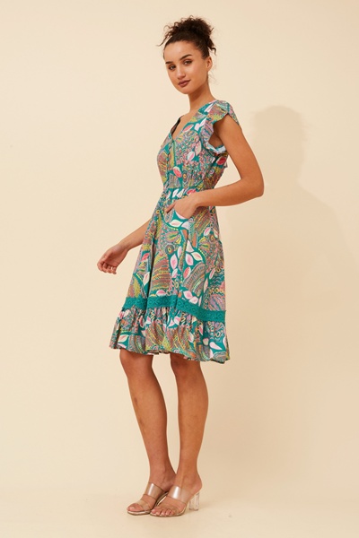 MOROCCO ABSTRACT PRINT DRESS