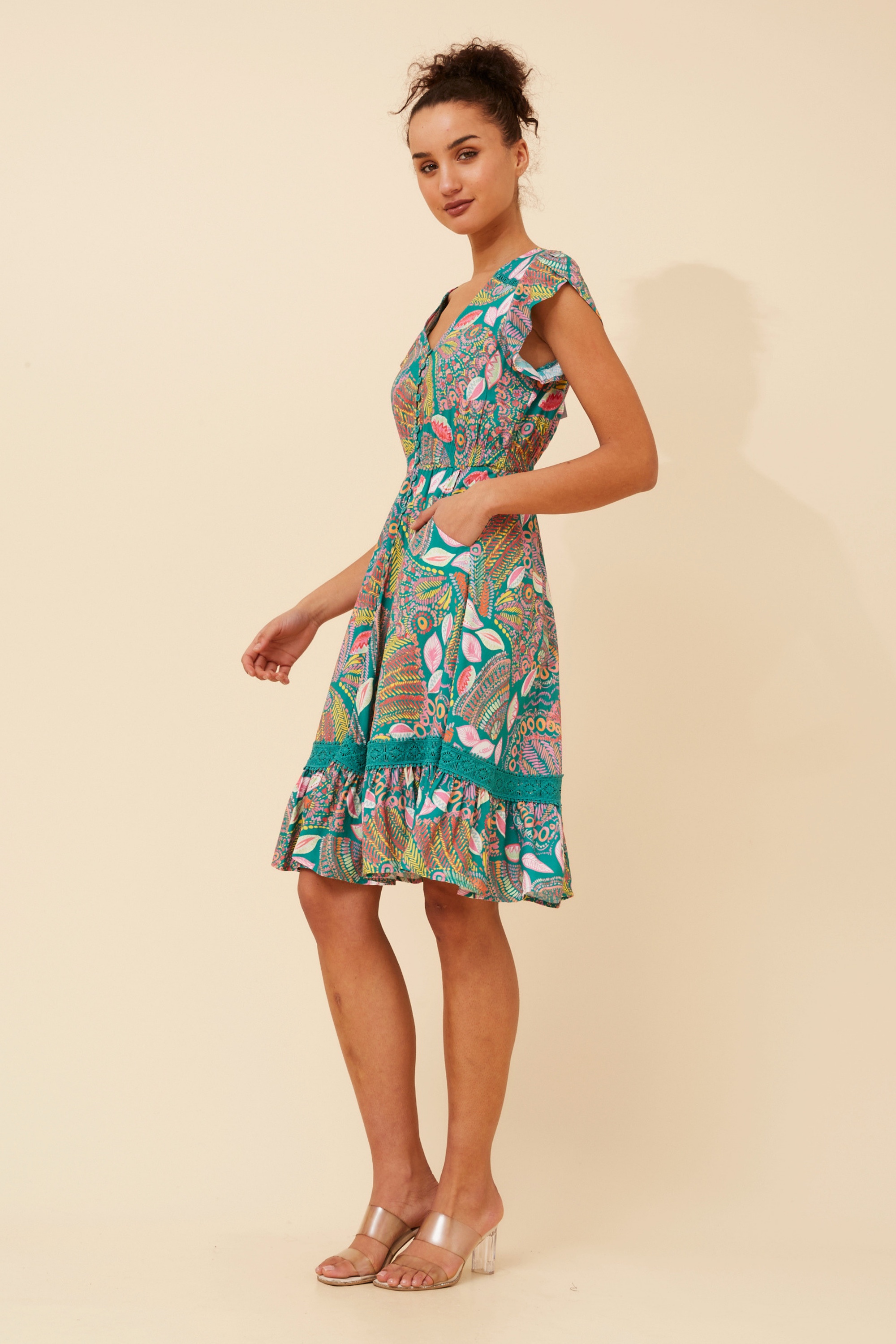 MOROCCO ABSTRACT PRINT DRESS