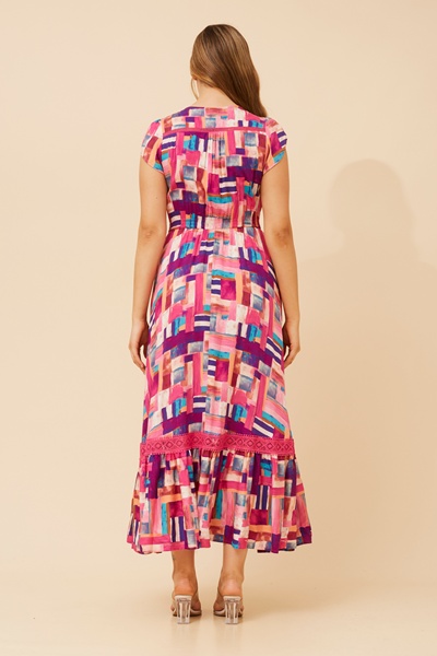 MOROCCO ABSTRACT PRINT MAXI DRESS