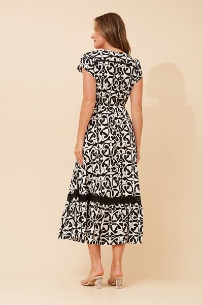 MOROCCO ABSTRACT PRINT MAXI DRESS