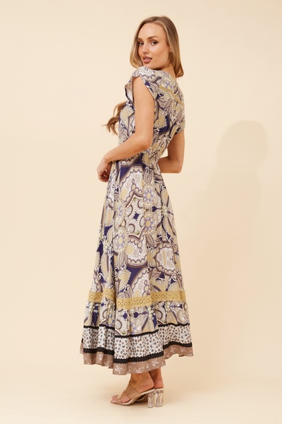 MOROCCO ABSTRACT PRINT MAXI DRESS