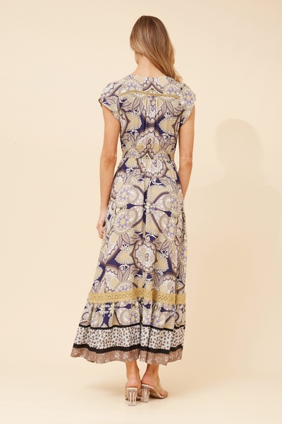 MOROCCO ABSTRACT PRINT MAXI DRESS