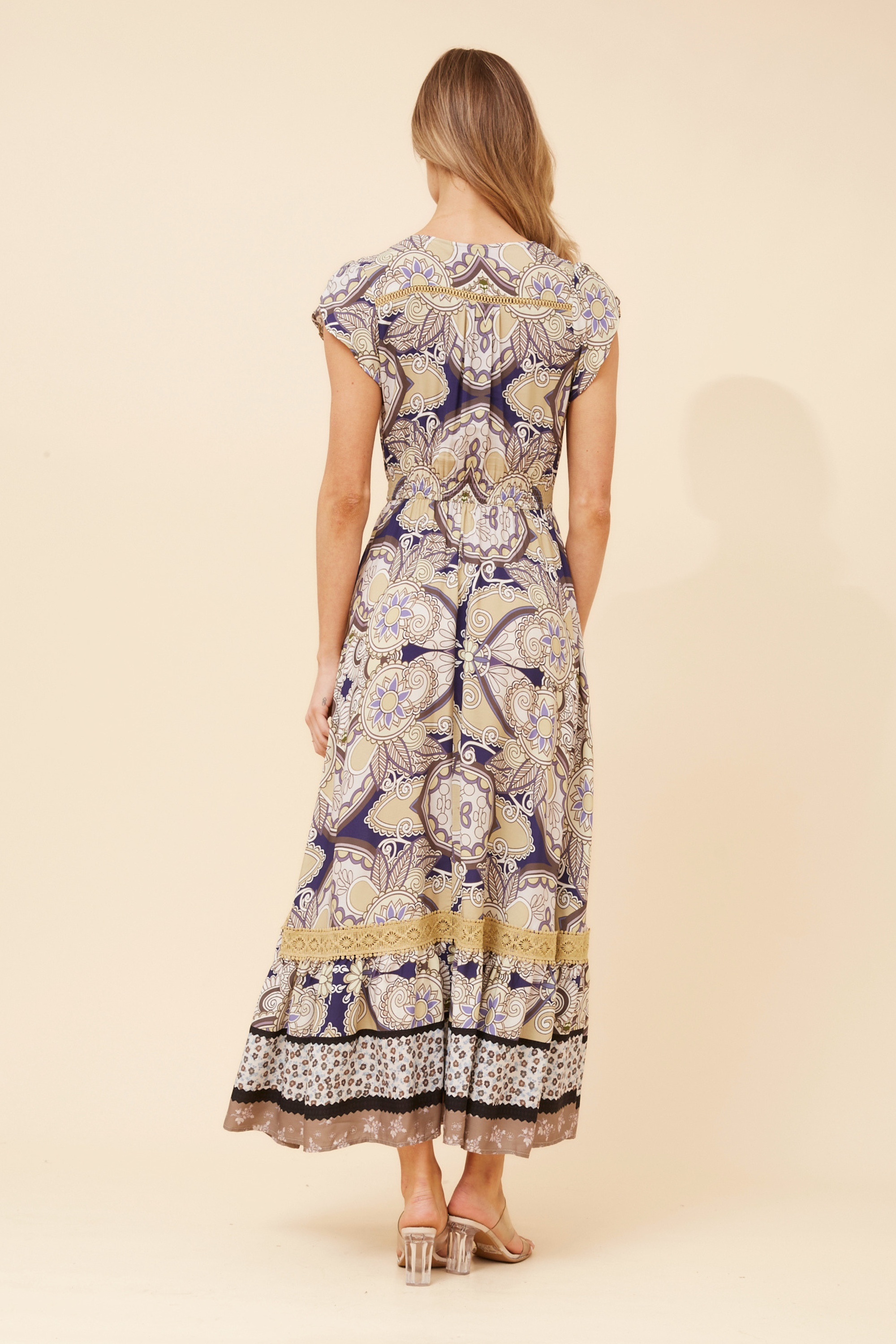 MOROCCO ABSTRACT PRINT MAXI DRESS