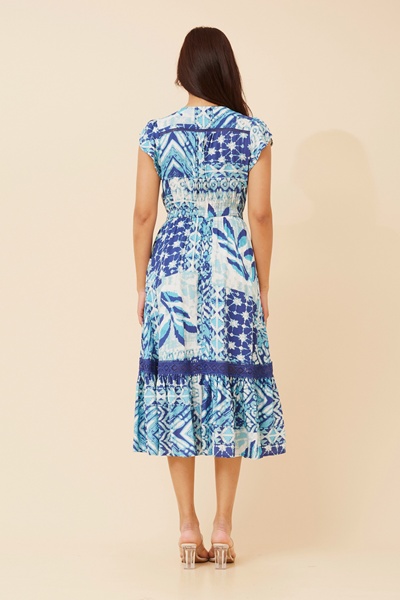 MOROCCO ABSTRACT PRINT MIDI DRESS