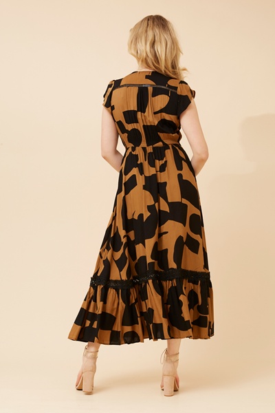 MOROCCO ASBTRACT PRINT MAXI DRESS