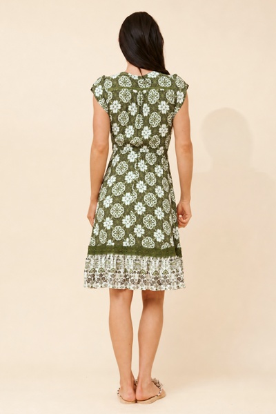 MOROCCO BORDER PRINT DRESS