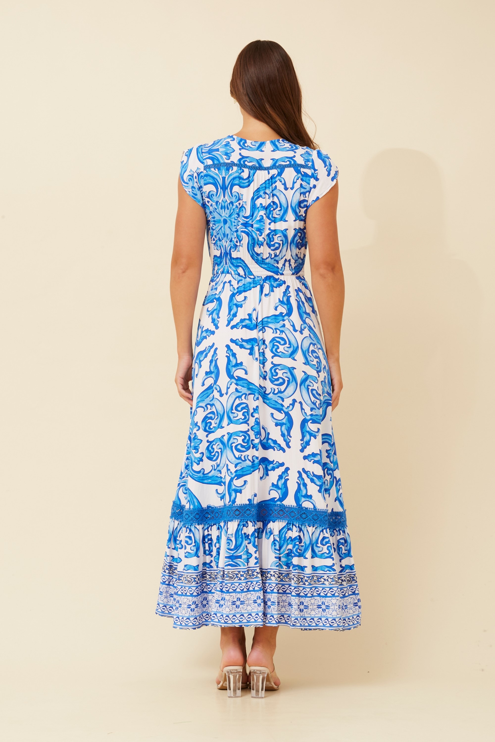 MOROCCO BORDER PRINT MAXI DRESS