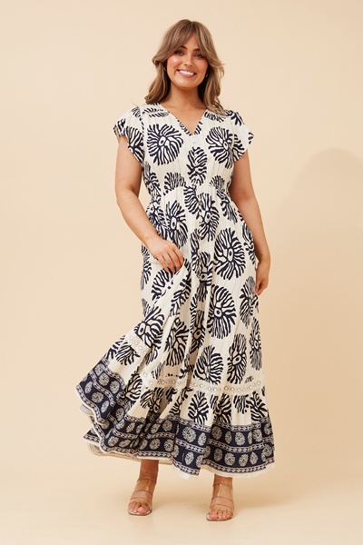 MOROCCO BORDER PRINT MAXI DRESS