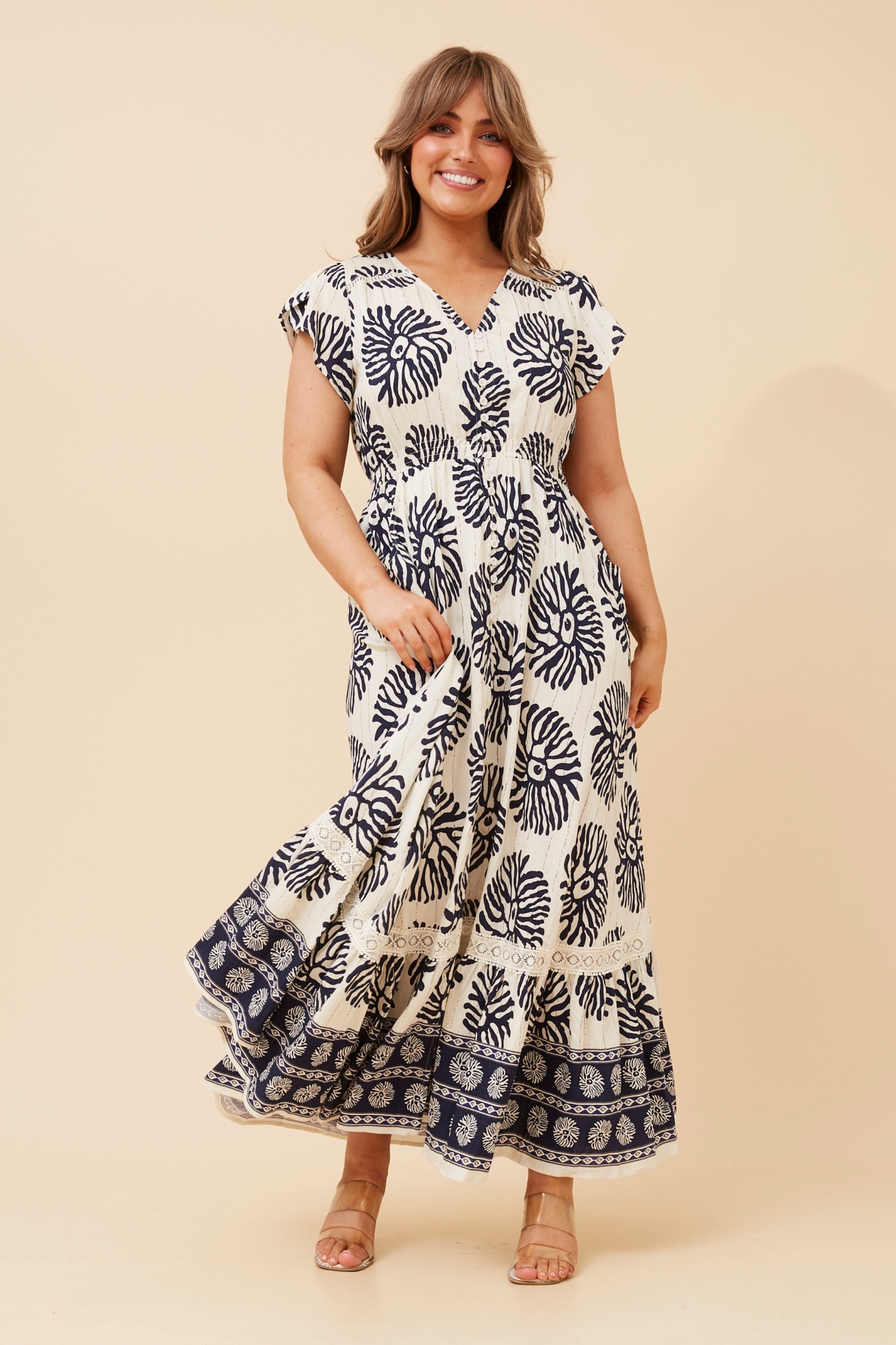 MOROCCO BORDER PRINT MAXI DRESS