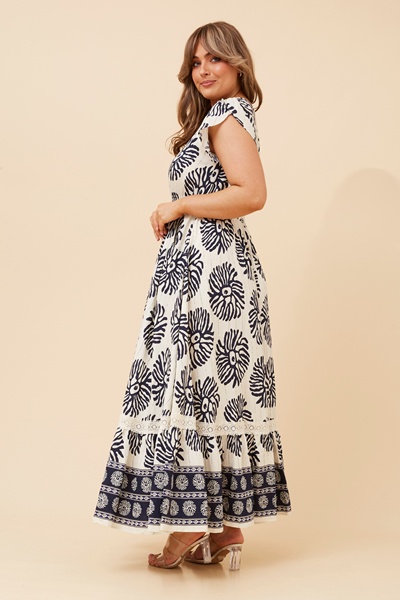 MOROCCO BORDER PRINT MAXI DRESS