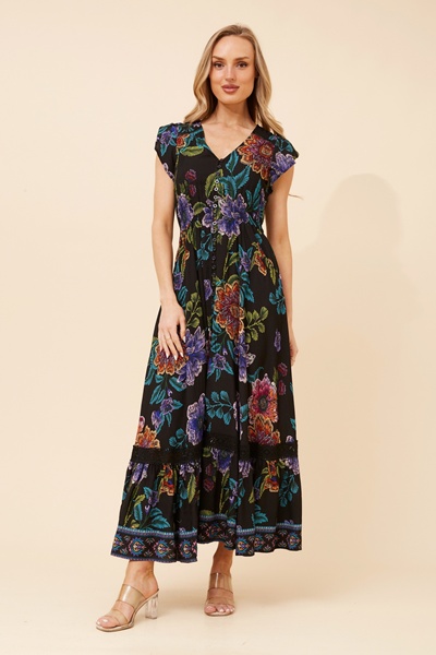 MOROCCO BORDER PRINT MAXI DRESS