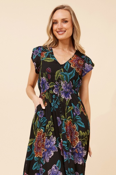 MOROCCO BORDER PRINT MAXI DRESS