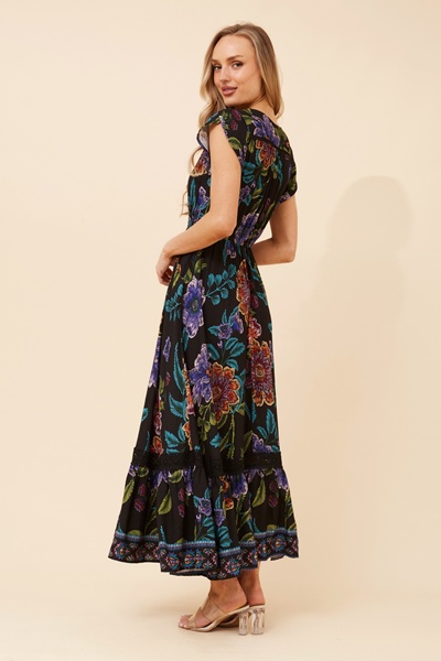 MOROCCO BORDER PRINT MAXI DRESS