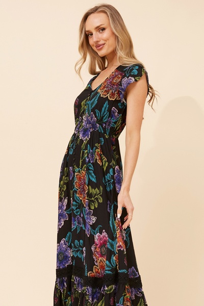 MOROCCO BORDER PRINT MAXI DRESS