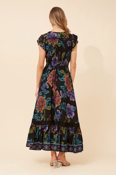 MOROCCO BORDER PRINT MAXI DRESS