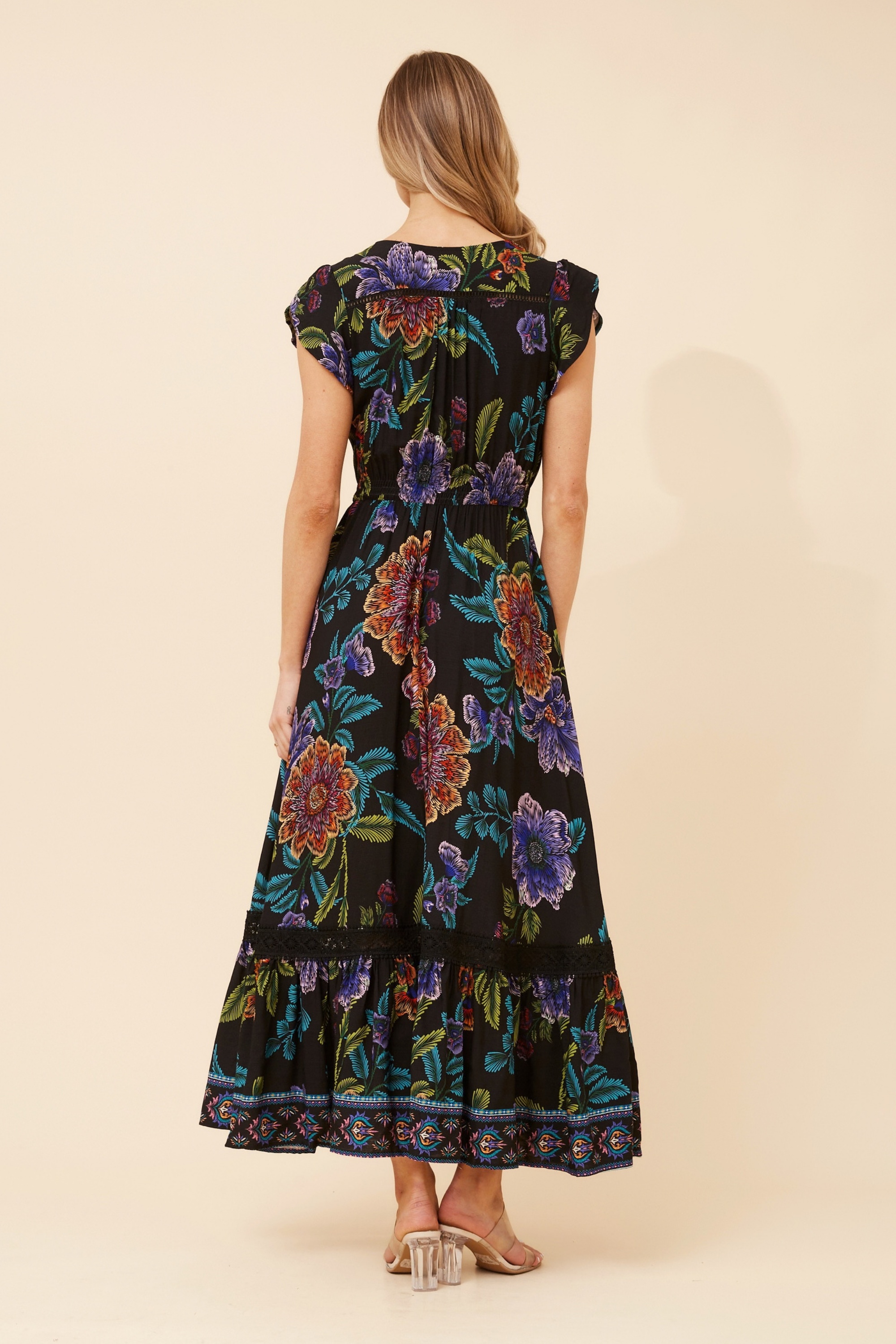 MOROCCO BORDER PRINT MAXI DRESS