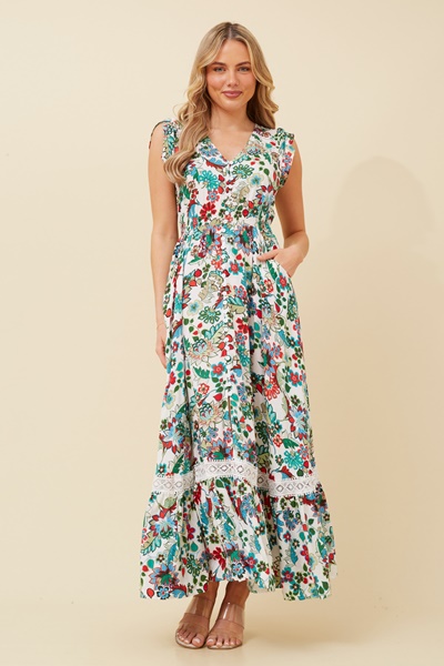 MOROCCO BOTANICAL PRINT DRESS