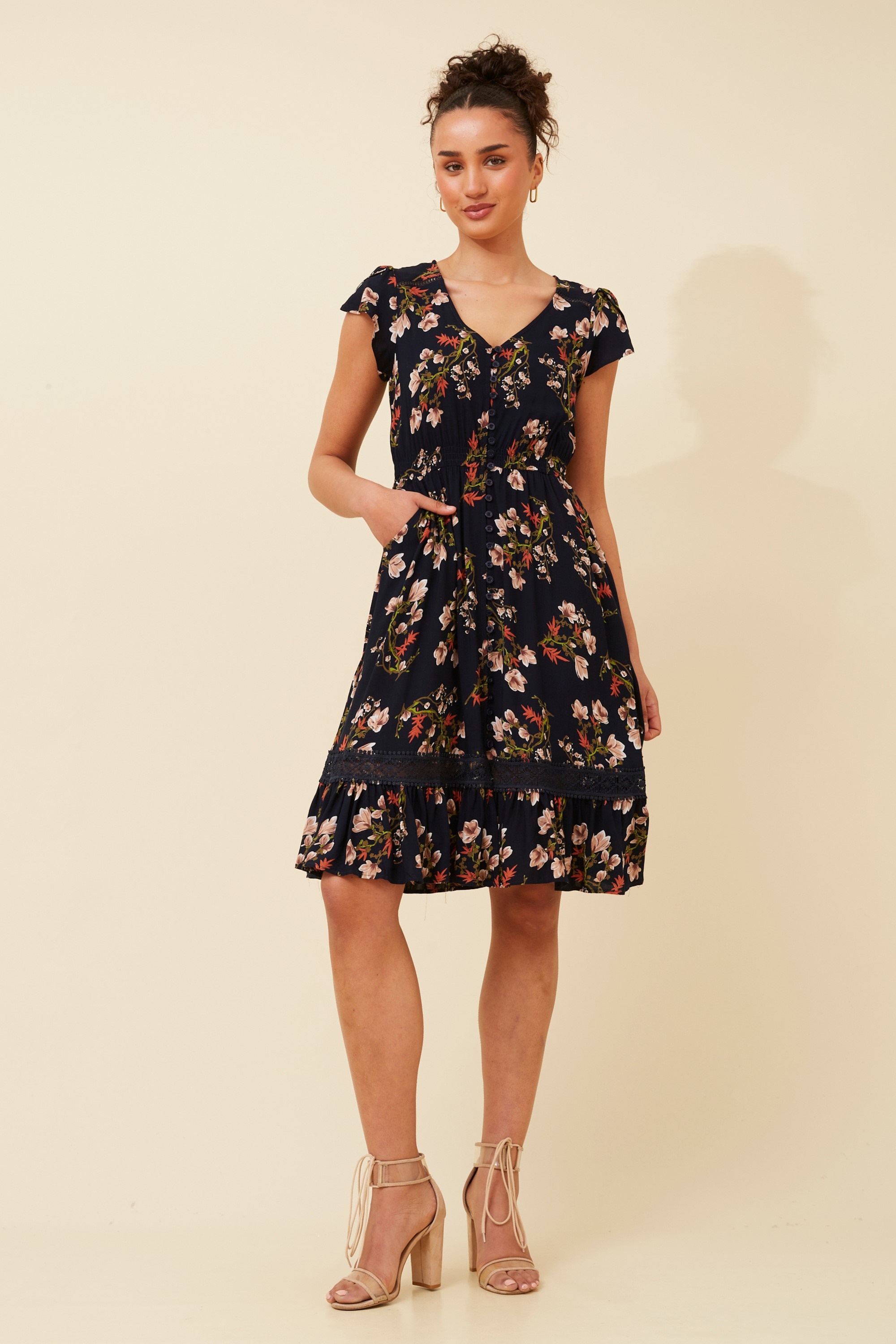 Morocco floral knee length dress Buy Online Femme Connection