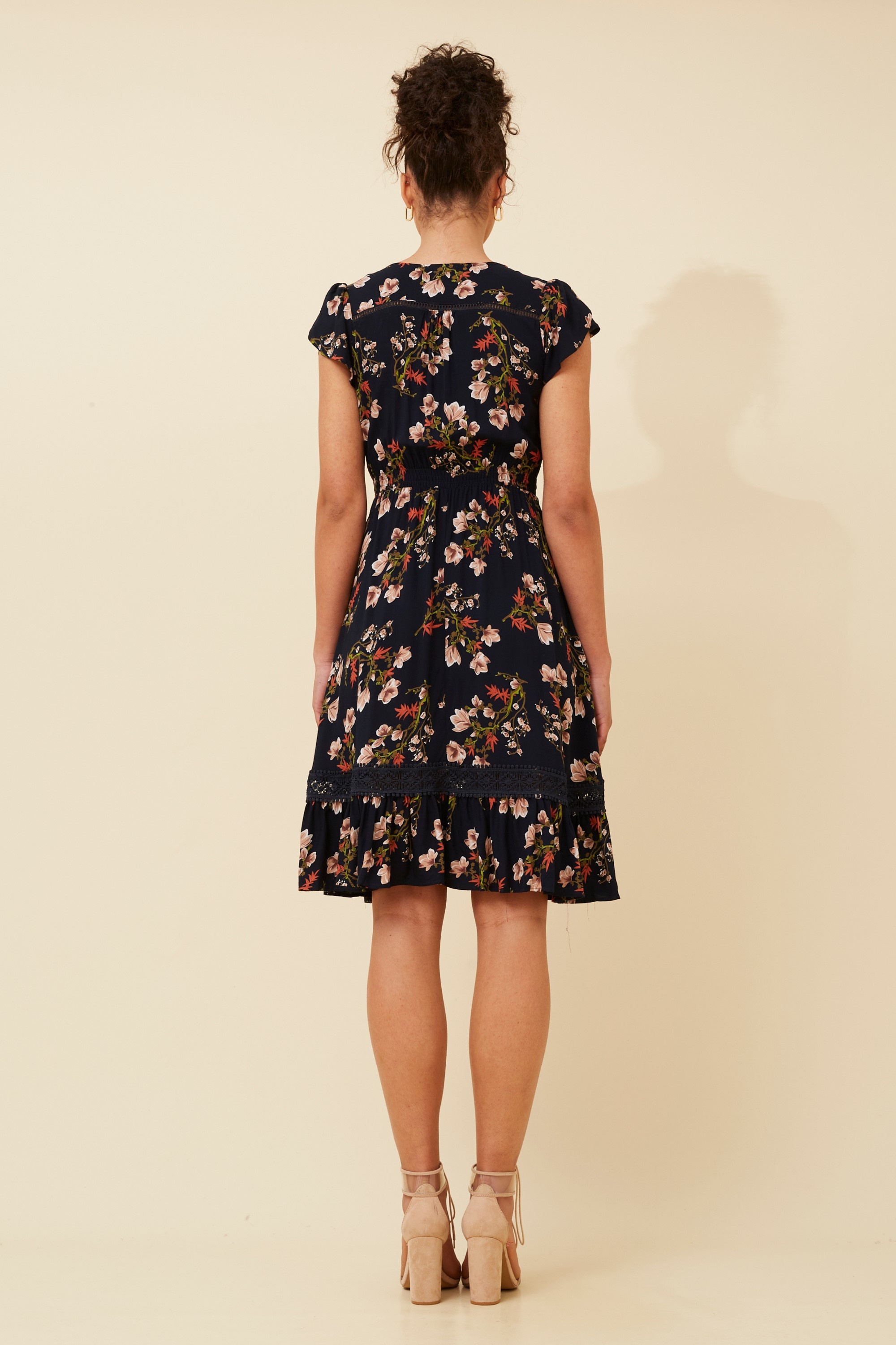 MOROCCO FLORAL KNEE LENGTH DRESS