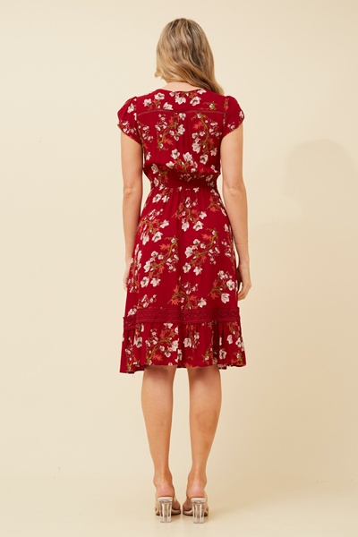 MOROCCO FLORAL KNEE LENGTH DRESS