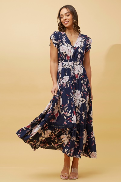 MOROCCO FLORAL MAXI DRESS