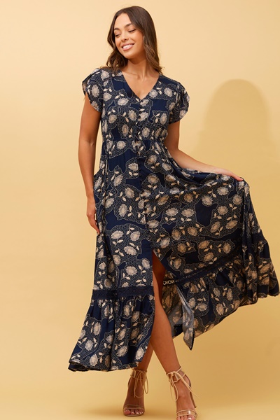 MOROCCO FLORAL MAXI DRESS