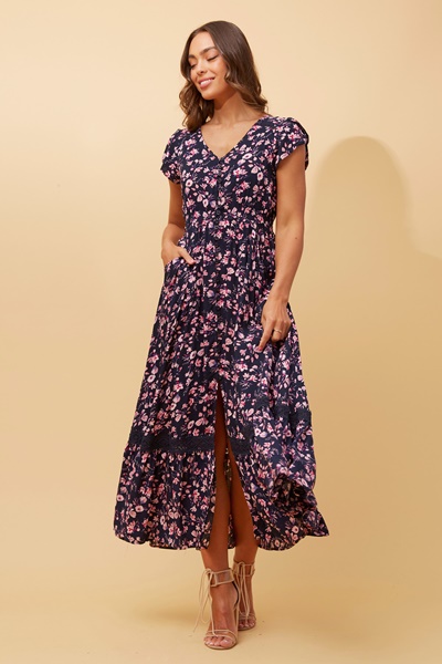 MOROCCO FLORAL MAXI DRESS