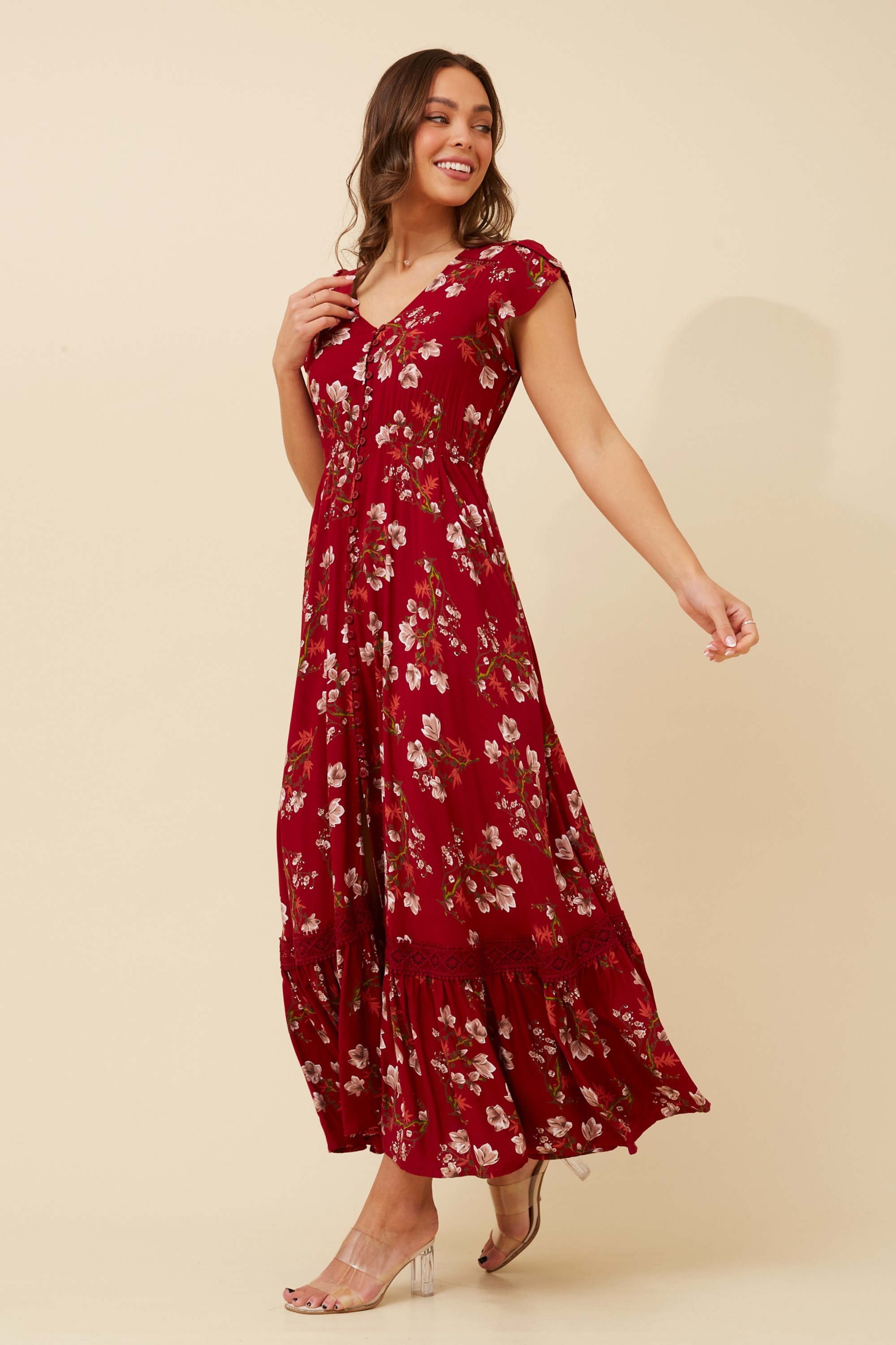 MOROCCO FLORAL MAXI DRESS main image 1