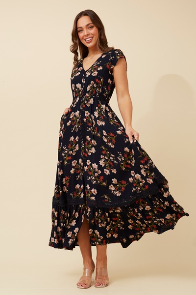 MOROCCO FLORAL MAXI DRESS