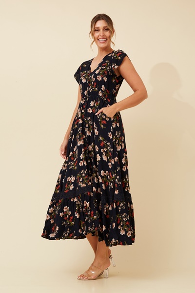 MOROCCO FLORAL MAXI DRESS