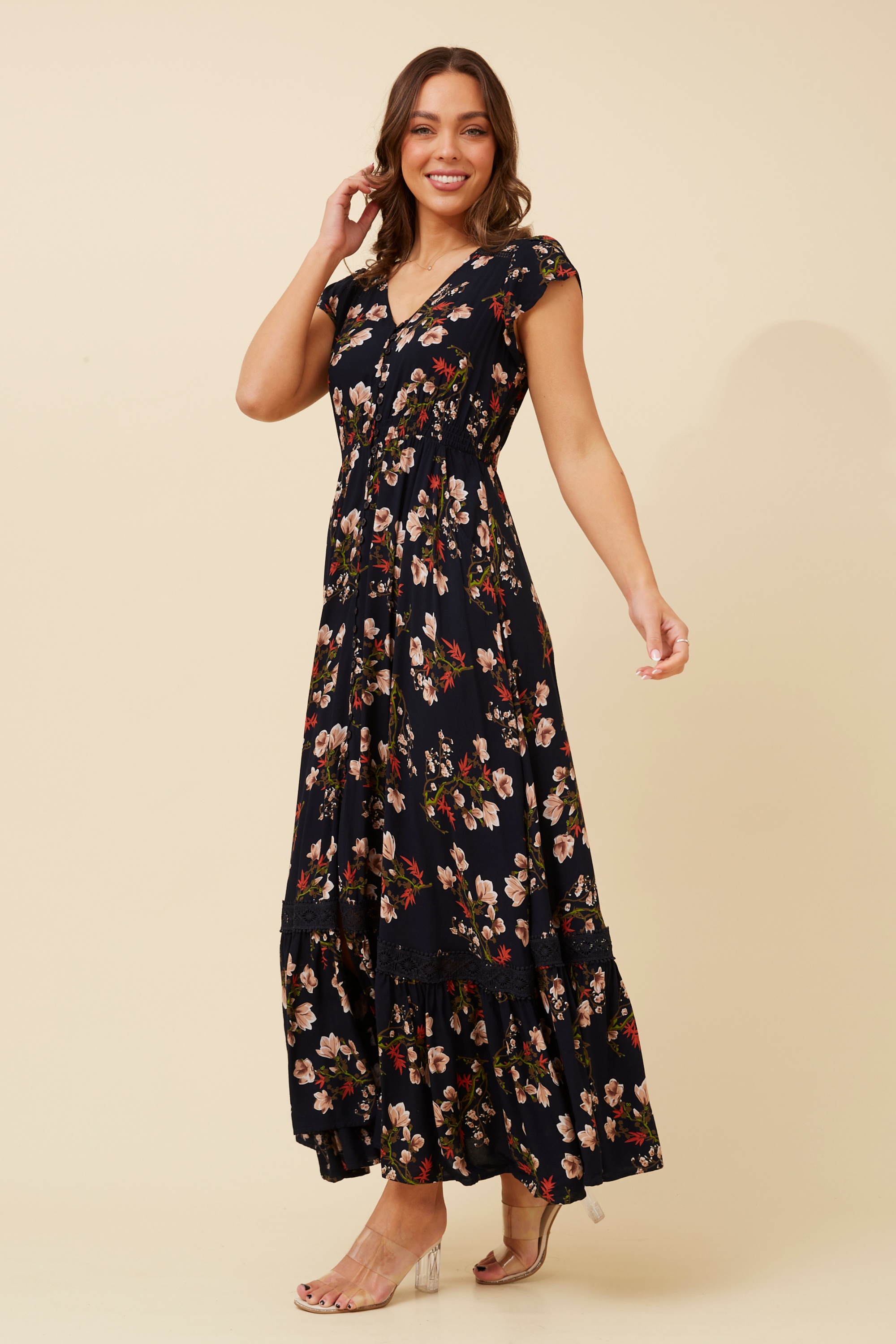 MOROCCO FLORAL MAXI DRESS
