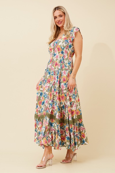 MOROCCO FLORAL MAXI DRESS