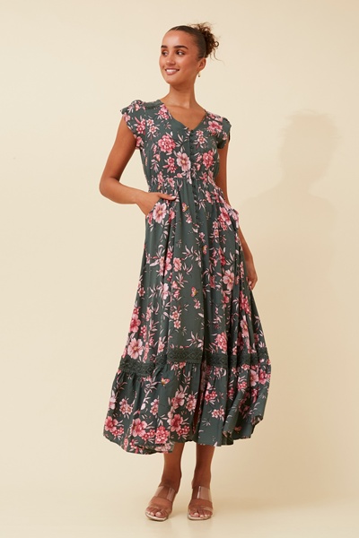 MOROCCO FLORAL MAXI DRESS