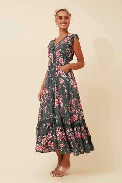 MOROCCO FLORAL MAXI DRESS