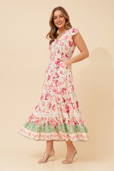 MOROCCO FLORAL MAXI DRESS