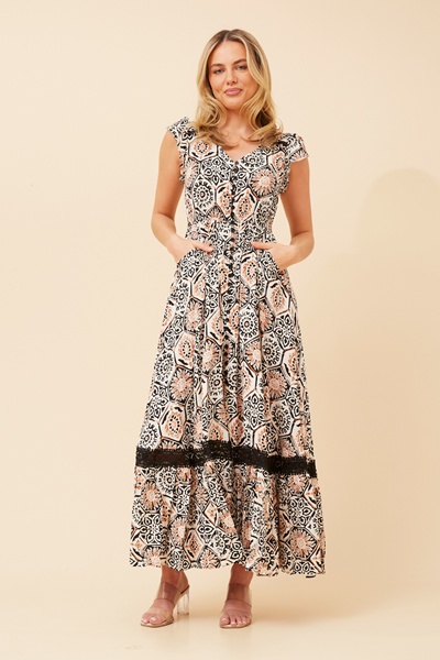 MOROCCO FLORAL  MAXI DRESS