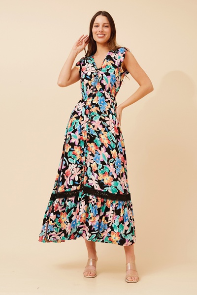 MOROCCO FLORAL MAXI DRESS