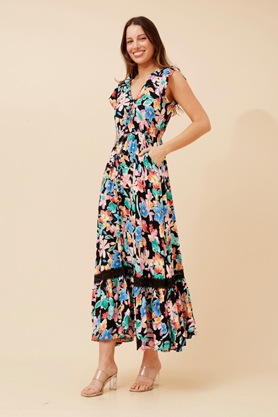 MOROCCO FLORAL MAXI DRESS