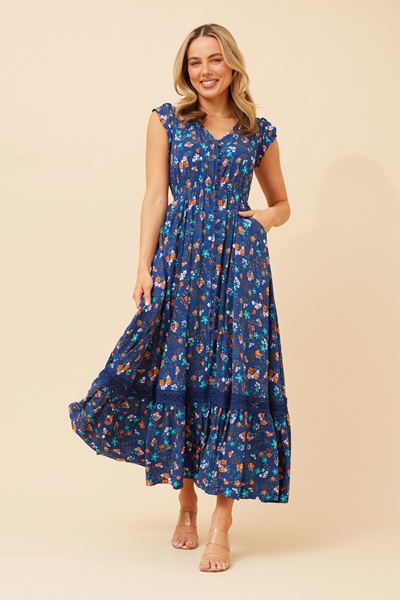 MOROCCO FLORAL MAXI DRESS