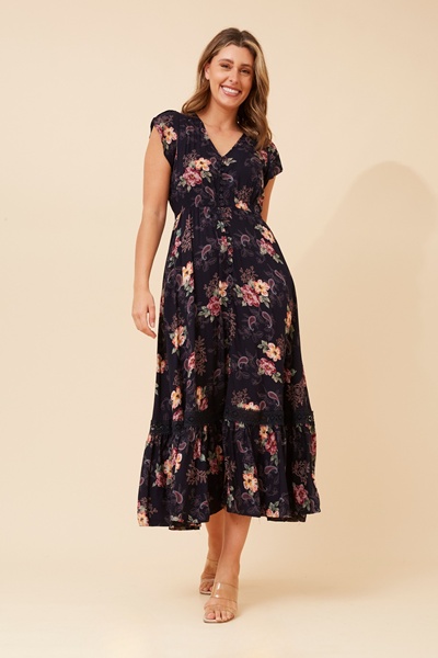 MOROCCO FLORAL MAXI DRESS