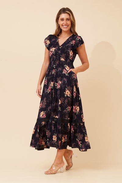 MOROCCO FLORAL MAXI DRESS