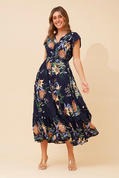 MOROCCO FLORAL MAXI DRESS