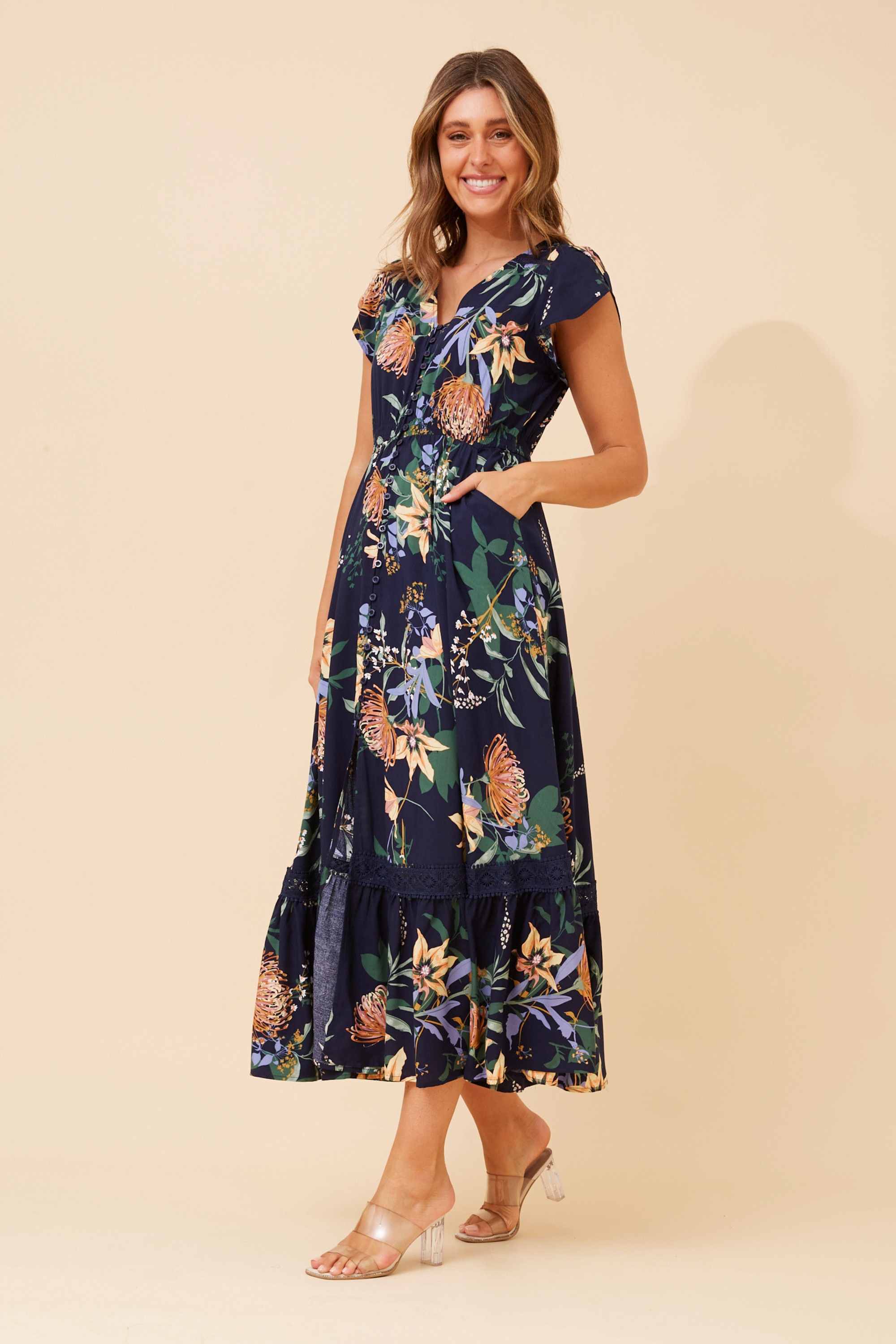 MOROCCO FLORAL MAXI DRESS