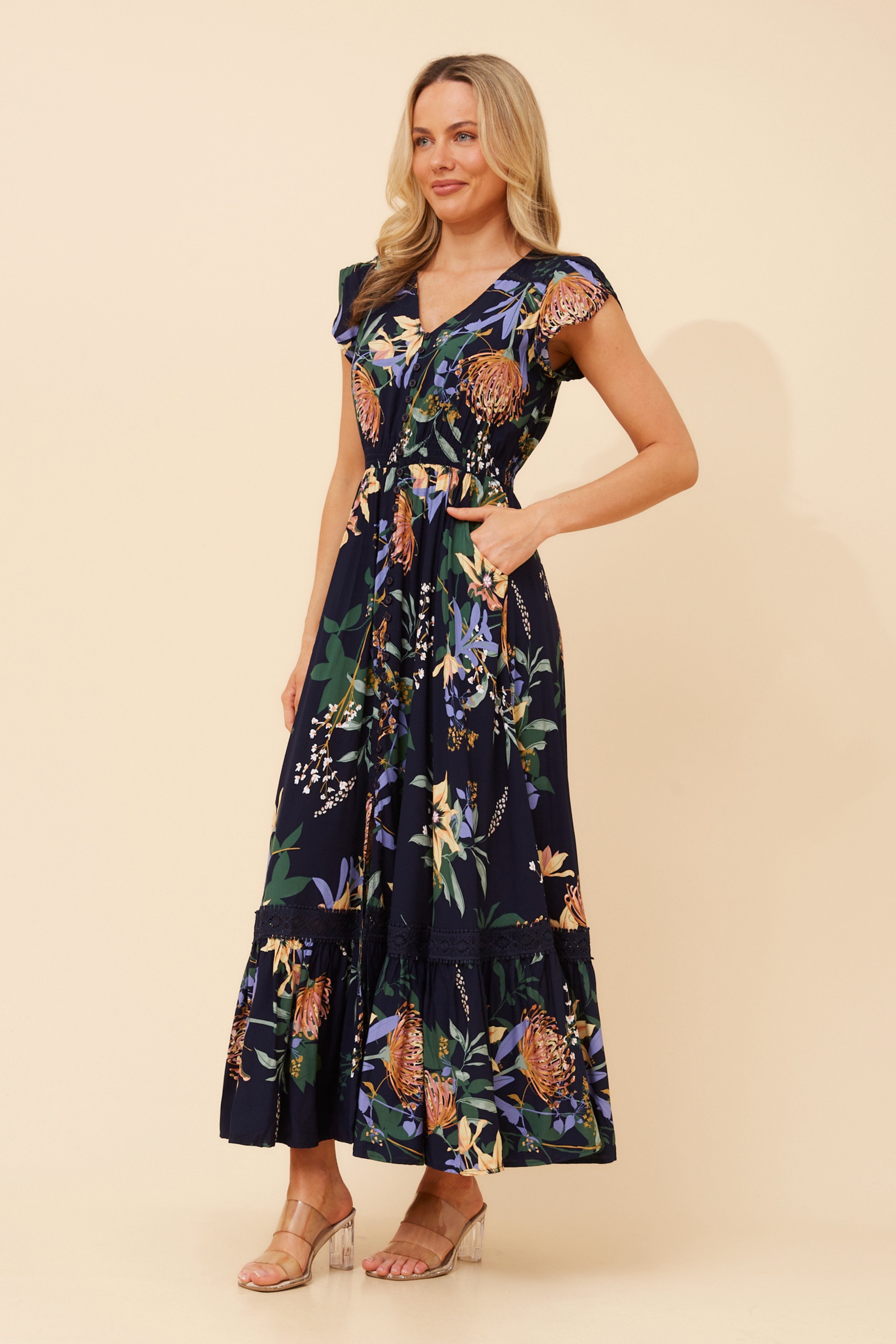 MOROCCO FLORAL MAXI DRESS