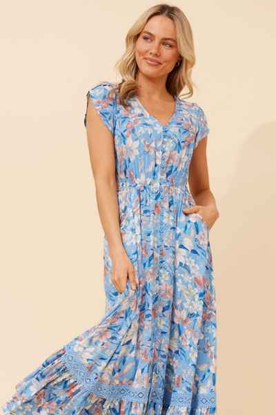MOROCCO FLORAL MAXI DRESS