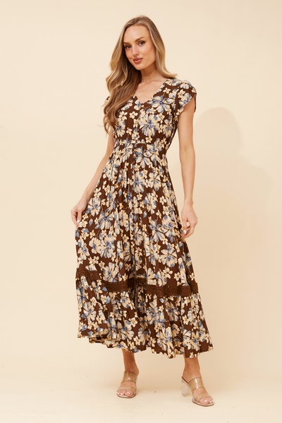 MOROCCO FLORAL MAXI DRESS